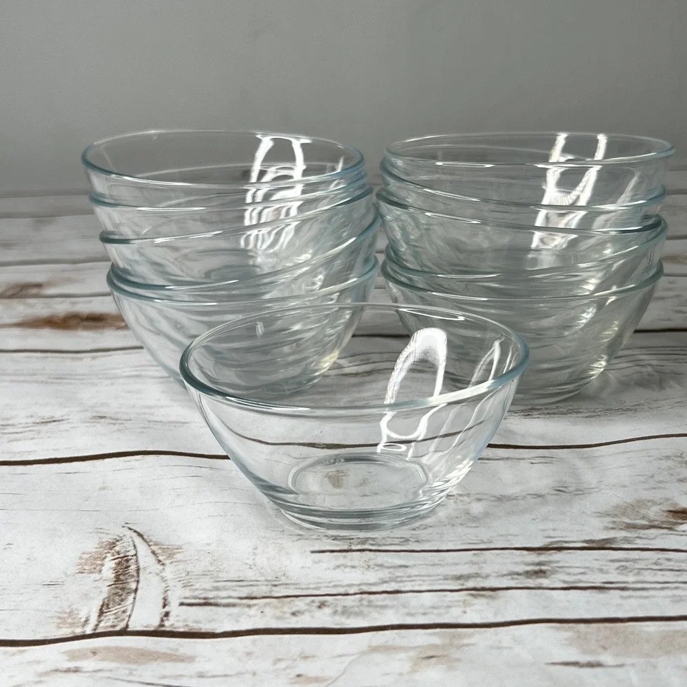 Duralex‎ Prep Bowls Clear Tempered Glass Lys Stackable France Set of 11 - 4in